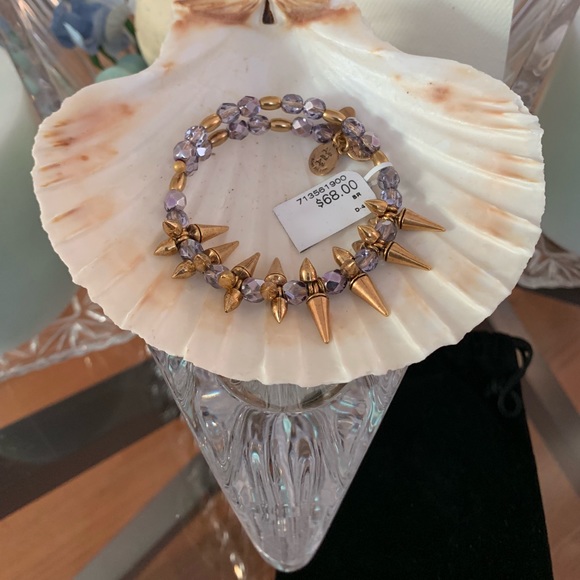 Alex and Ani Rafaellian Gold Spiked Bangle - Picture 5 of 5